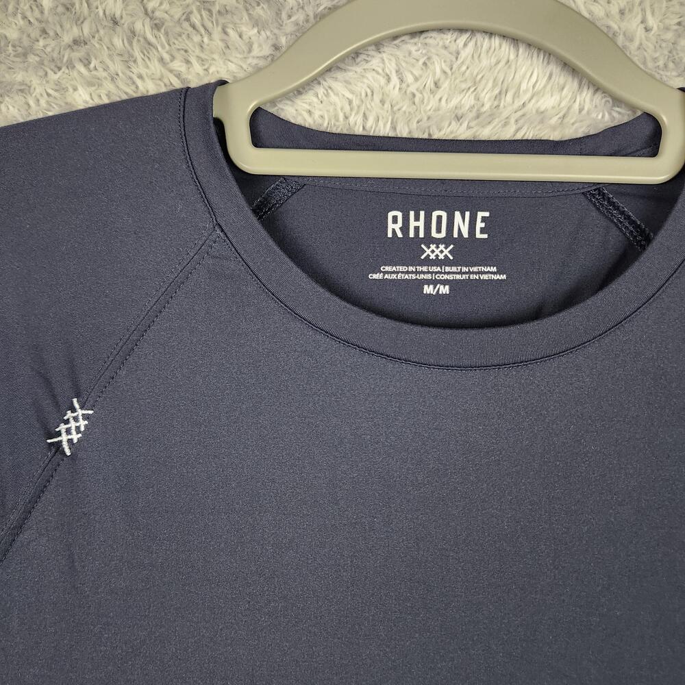 Rhone Shirt Mens Medium Blue Performance Athletic Training Tee Gym Outdoor Golf